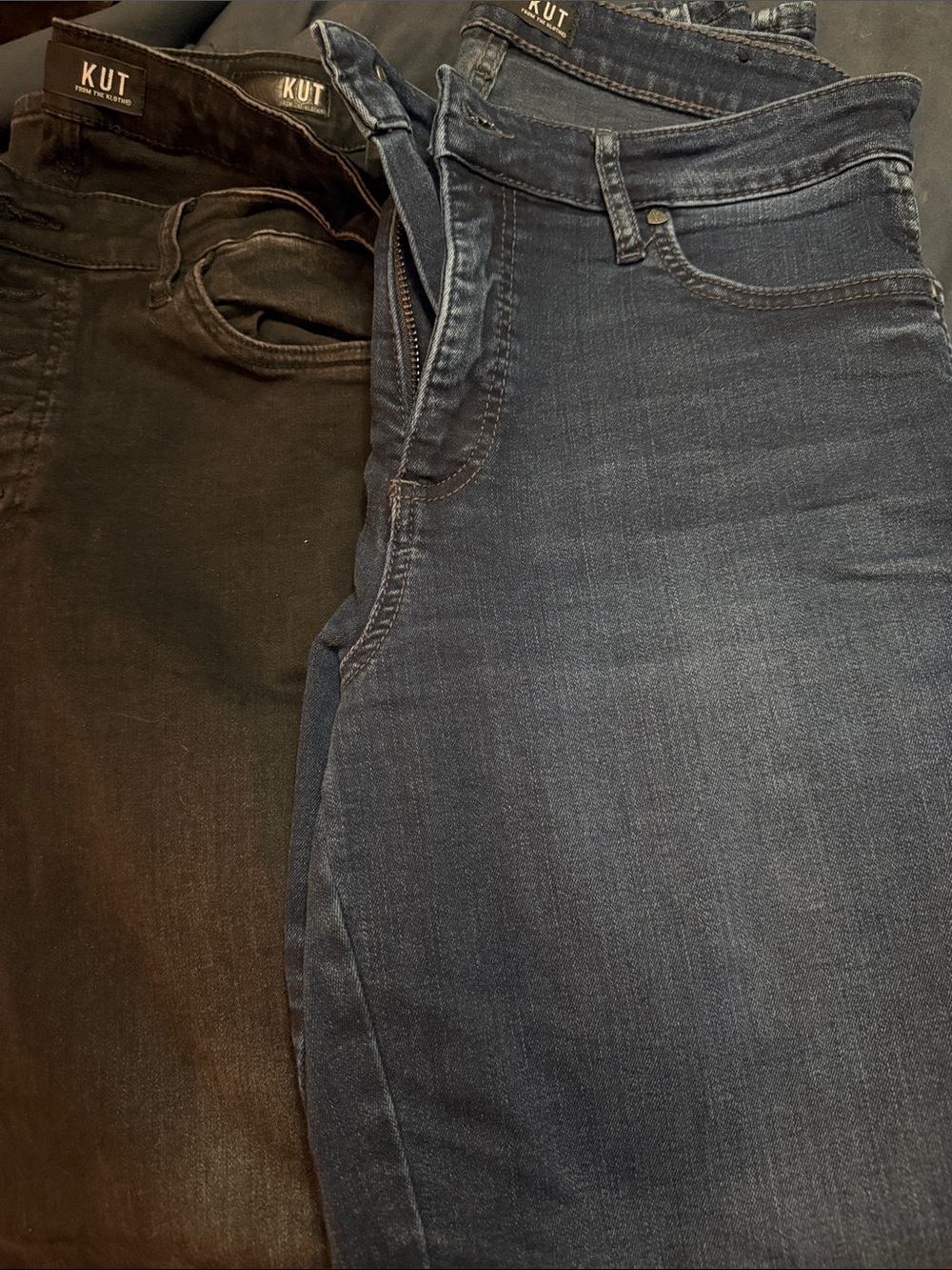 Kut from the Kloth Skinny Jeans - Black and Dark Blue